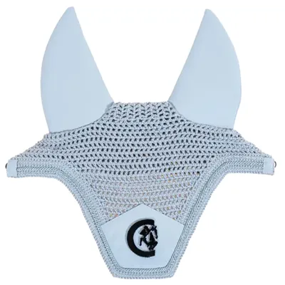 Produktbild von Kentucky Horsewear Fliegenmütze Wellington 3D Logo Fliegenohren Fliegenhaube Hellblau Full