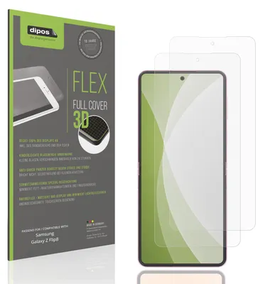 Obrázok produktu pre 2x Ochranná fólia s plným pokrytím, matná, pre vnútornú obrazovku Samsung Galaxy Z Flip8, pancierová fólia, ochrana proti nárazom