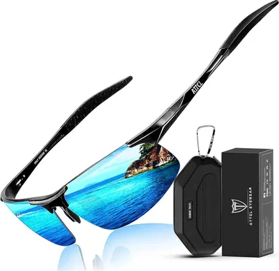 Zdjęcie produktu dla ATTCL Męskie sportowe okulary przeciwsłoneczne z polaryzacją Al-Mg Metal Frame Ultra lekkie
