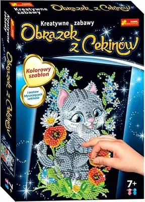 Produktbild von Paillettenbild Bastelset Kätzchen – Kreativer Glitzerspaß für Kinder ab 3 Jahren