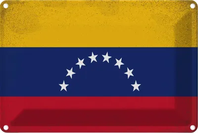 Produktbild von vianmo Blechschild 12x18 cm Venezuela Vintage Flagge Fahne Wappen