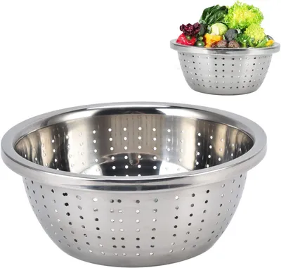 Produktbild von Sieb aus Edelstahl, mikroporös, 22 cm, für Gemüse und Obst