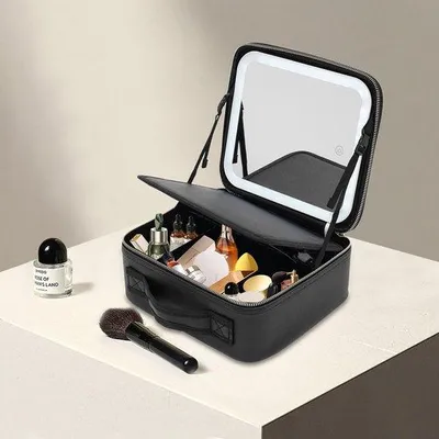 Produktbild von Solidchoice – Kosmetiktasche mit beleuchtetem Spiegel und verstellbaren Trennwänden