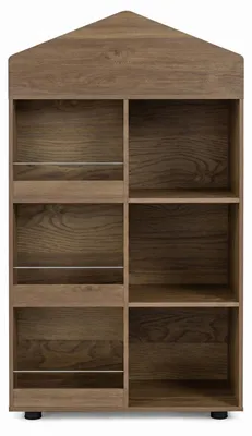 Produktbild von KOMFOTTEU Kinderbücherregal in Hausform, 116 cm Kinderregal mit 9 Fächern & Oberfach, Holz Kinderzimmerregal mit Kippschutz, Spielzeugregal für Kinderzimmer & Spielzimmer, 64 x 30 x 116 cm