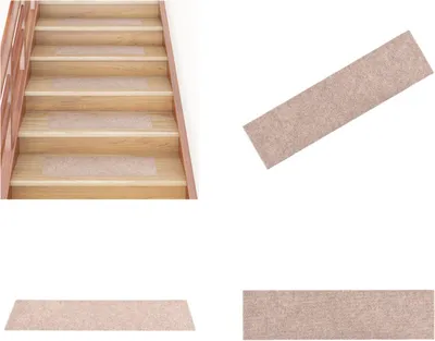 Produktbild von vidaXL Selbstklebende Treppenmatten 15 Stk. 76x20 cm Hellbraun - Treppenmatten - Stufenmatten - Treppenteppiche - Treppendekorationen