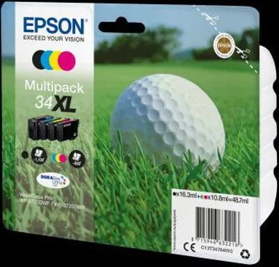Immagine prodotto di Epson 34XL - confezione da 4 pezzi - XL - nero, giallo, ciano, magenta - originale - confezione blister - cartuccia d'inchiostro (C13T34764010)