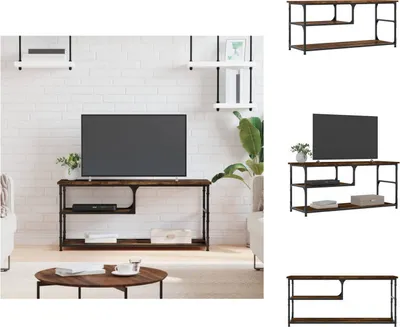 Immagine prodotto di mobile TV vidaXL rovere fumé 103x38x46,5 cm materiale a base di legno e acciaio - Mobili TV