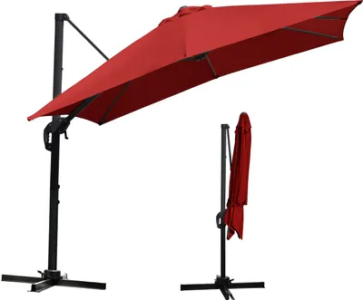 Immagine prodotto di Aopunly 3M ombrellone quadrato con manovella, UV50+ LED rosso