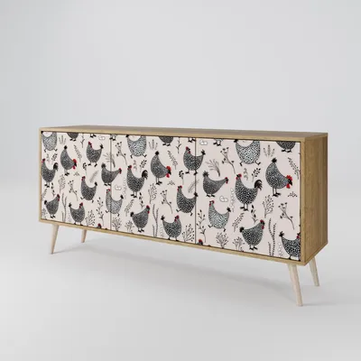 Immagine prodotto di Spacerebels cassettiera a 3 ante - credenza cassettiera - credenza alta - mobile armadio - soggiorno camera da letto - 57,5×164,5×42 (HxLxP)