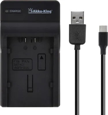 Produktbild von USB-Akku-Ladegerät kompatibel mit Panasonic CGA-DU07, CGA-DU14, CGA-DU21, CGA-DU06, CGA-DU12