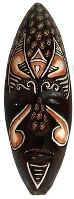 Produktbild von Maske bemalt 30 cm, Holz-Maske aus Bali, Wandmaske