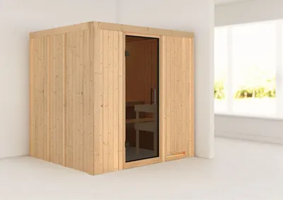 Produktbild von Karibu Sauna Innensauna Daria Fronteinstieg ohne Zubehör 196x170x198 cm ohne Dachkranz mit Graphittür