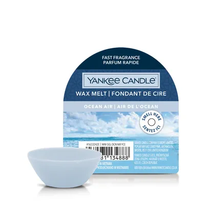 Produktbild von Yankee Candle 10.00664.0045, Rund, Blau, Ocean Air, Bergamotte, Zitrone, Clover, Baumwolle, Lilie, Maiglöckchen, Zedernholz, Moschus, Vanille