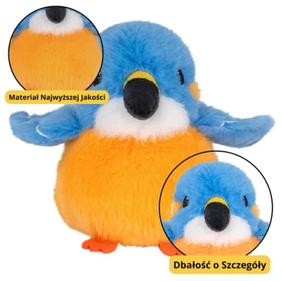Obrázok produktu pre Plyšový maskot objímateľný modrý oranžový vták 12cm