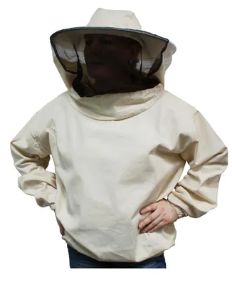 Produktbild von Imkerjacke ohne Reißverschluss mit rundem Imkerhut | Imkerblouson, Imkerhemd | Basismodell, leicht | Größe L (54/56)
