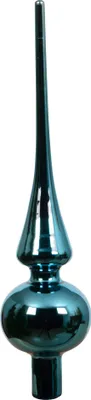Christbaumspitze Glas 26cm - Folkloreblau glänzend