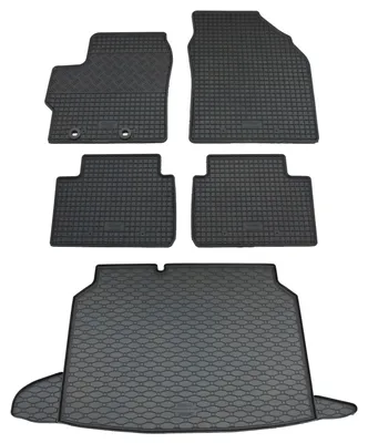 Rigum Gummi Fußmatten + Kofferraumwanne im Set für Toyota Yaris Cross, schwarz