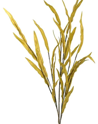 Obrázok produktu pre Sada 6 umelých listov vyrobených z EVA peny, plastu a žltého papiera, celková dĺžka 90 cm. Rozmery: 90 cm