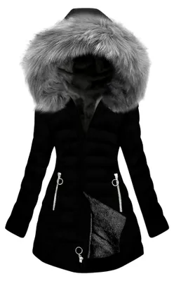 Produktbild von Damen Wintermantel Warm Gefüttert Steppjacke Lange Elegante Jacke mit Kapuze