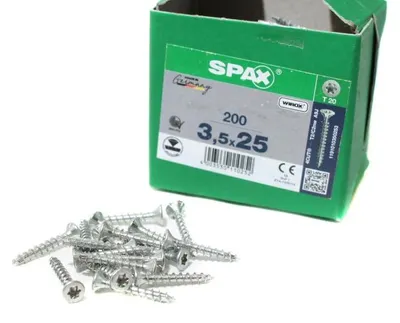 Obrázok produktu pre SPAX 1191010350253, Skrutka, Kov, Zinok, Drevo, plochá hlava, Torx, Kovová