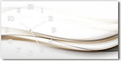 Produktbild von Wanduhr aus Glas – 60x30 cm - Glasbild - Glasuhr - Gehärtetes Glas - weisse-zeiger - Wellen Abstraktion