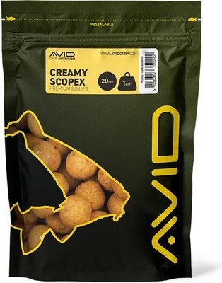 Produktbild von Avid Carp Creamy Scopex Boilies 1 kg 20 mm