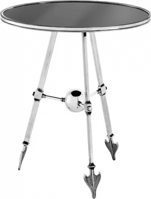 Produktbild von Casa Padrino Luxus Art Deco Designer Beistelltisch Antik Silber mit schwarzem Glas - Luxus Tisch