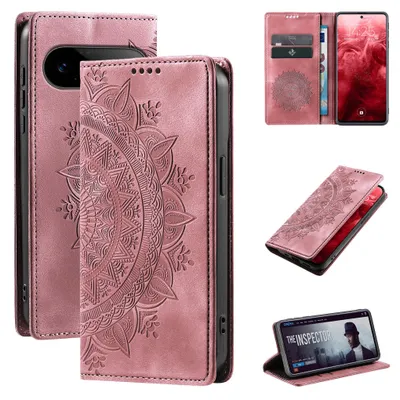 Produktbild von Mandala Handyhülle für Google Pixel 11 / 11 Pro RFID Schutz Klapphülle Case Cover Design Schutzhülle Farbe: Rosa