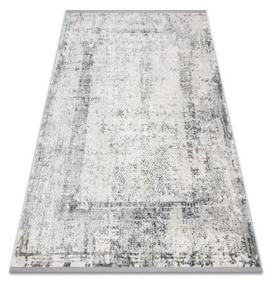 Image de Tapis TULS structural, franges 51324 vintage, Cadre ivoire / gris  beige 120x170 cm