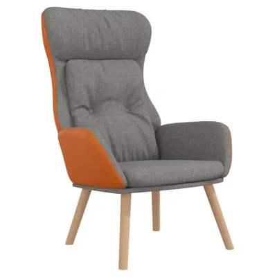 Zdjęcie produktu dla vidaXL Fotel Relax jasnoszary tkanina i PVC