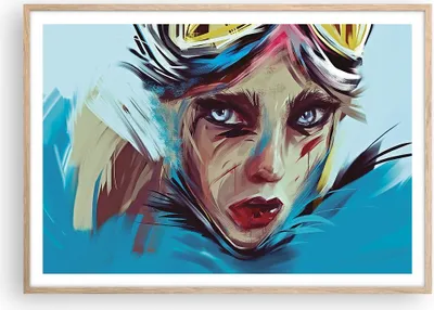 Produktbild von Gerahmtes Poster - Rahmen in heller Eiche - Stück Modern Frau - 100x70 cm - Wand Bild - Wanddeko - Wandbilder - Kunstposter - Wandposter - Bilderrahmen - Bilder - Kunstdruck - P2NAA100x70-4650
