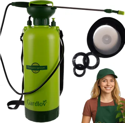 Image de Gardlov pulvérisateur à pression 8L avec bandoulière 140 cm pulvérisateur pour le jardin - pulvérisateur plantes lance 40 cm de long et 100 cm de tuyau flexible réservoir robuste 25430