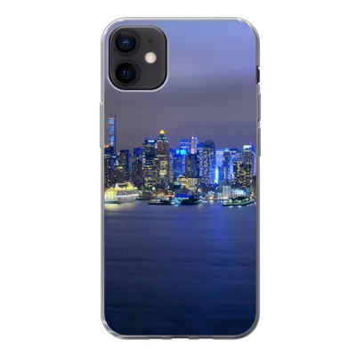 Produktbild von MuchoWow® Handyhülle Schutzhülle Hülle für iPhone 12 mini New York - Skyline - Nacht Silikon Softcase Handy Hülle - Bild