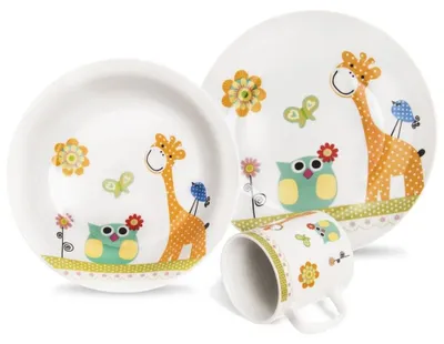 Obrázok produktu pre Sada porcelánového riadu pre deti – 3-dielna – detský riad