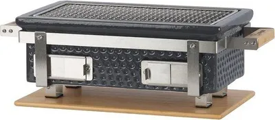 Produktbild von Famanu Tischgrill Mini BBQ - 50x23x17 cm - Holzkohlegrill für Camping und Garten