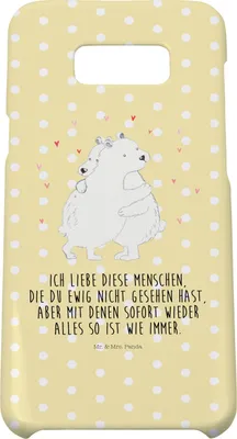 Produktbild von Mr. & Mrs. Panda Samsung Galaxy S8 plus Handyhülle  Eisbär Umarmen - Gelb Pastell - Geschenk, Cover, Handy, Lustige Sprüche, Hülle, Case