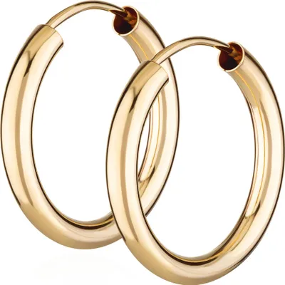 Produktbild von Paar 585 Gelb Gold Creole Ohrringe Ohrschmuck Rund Goldohrringe 20mm 1853