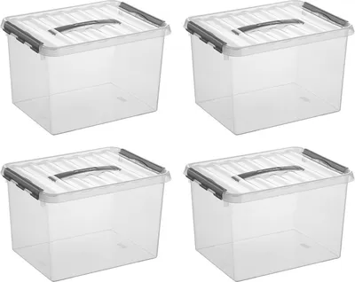 Immagine prodotto di SUNWARE Q-Line Storagebox Trasparente/Grigio 22 litri - Set di 4 pezzi
