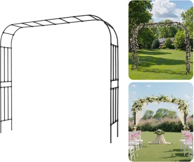 Image de Arc de roses Arc de jardin 2400x3200x400mm - arc de porte avec treillis de roses - aide pour grimper dans le jardin
