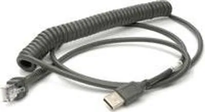 Immagine prodotto di Zebra USB-Kabel, 2,7m, gedreht USB-Kabel (Typ A): 2,7m, gedreht, Kabelcode U12 (CBA-U12-C09ZAR)
