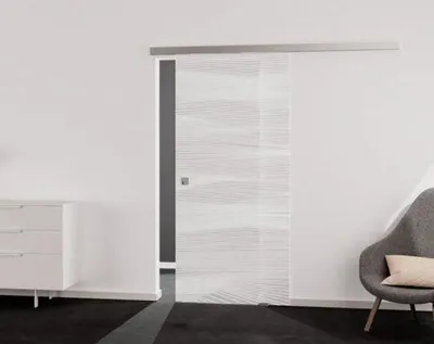 Produktbild von Griffwerk Glasschiebetür (ESG) VISION 560 ESG PURE WHITE matt 935x2058x8mm