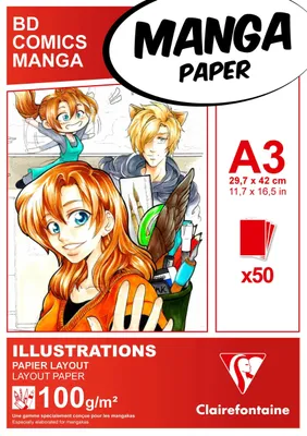 Produktbild von Clairefontaine 5x Layoutblock für Mangas und Comics A3 50 Blatt 100g 94043C