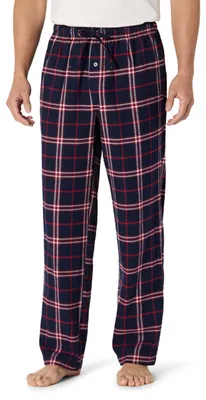 Produktbild von Amazon Essentials Herren Atmungsaktive Flanell-Pyjamahose (Erhältlich In Groß Und Schwer), Marineblau Rot Karomuster, S