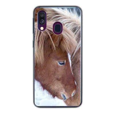 Produktbild von MuchoWow® Handyhülle Schutzhülle Hülle für Samsung Galaxy A40 Pferde - Fohlen - Schnee Silikon Softcase Handy Hülle - Handy-Tasche