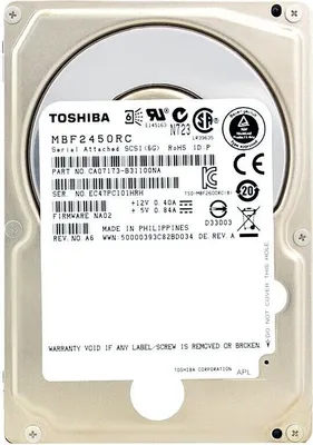 Produktbild von Festplatte Toshiba MBF2450RC 450Gb SAS II 10 000Rpm 2.5'' Zoll