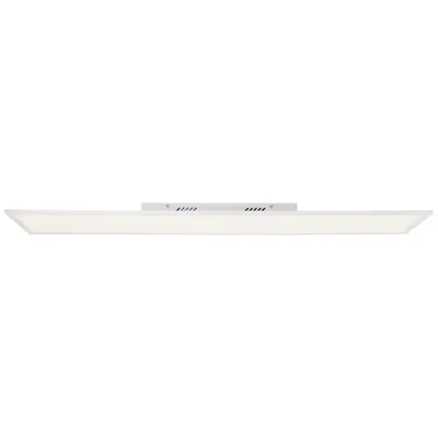 A white LED ceiling light is shown against a white background.