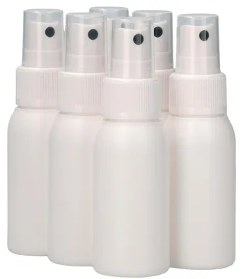 Productafbeelding van Set van 6 Ronde Flessen 50 ml met Spraypomp
