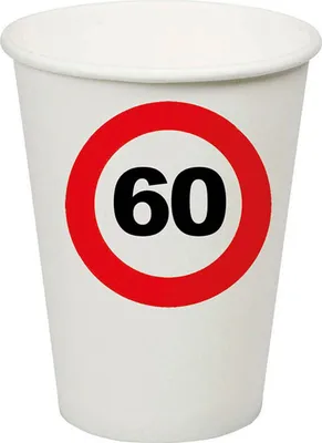 Produktbild von Pappbecher Verkehrsschild #60 | 250ml/8Stk.