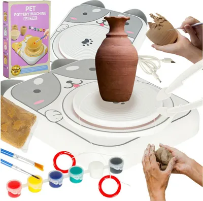Produktbild von Töpferscheibenset Creativei Hund grau