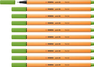 Obrázok produktu pre STABILO point 88, Zelená, Zelená, Oranžová, Šesťhranný, Kov, 0,4 mm, Nemecko